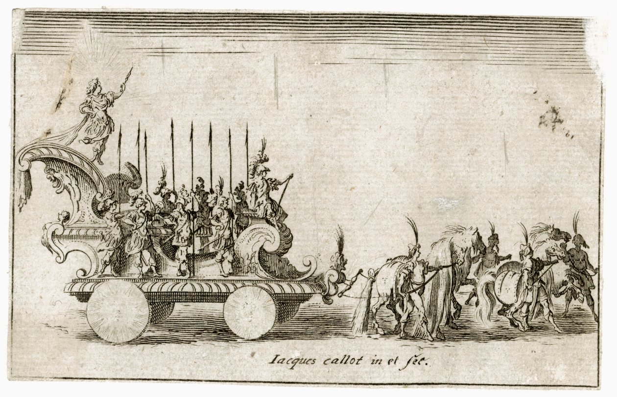 Combat a la barriere: Károly herceg belépése, a napot ábrázolva ... (metszet). alkotó: Jacques Callot