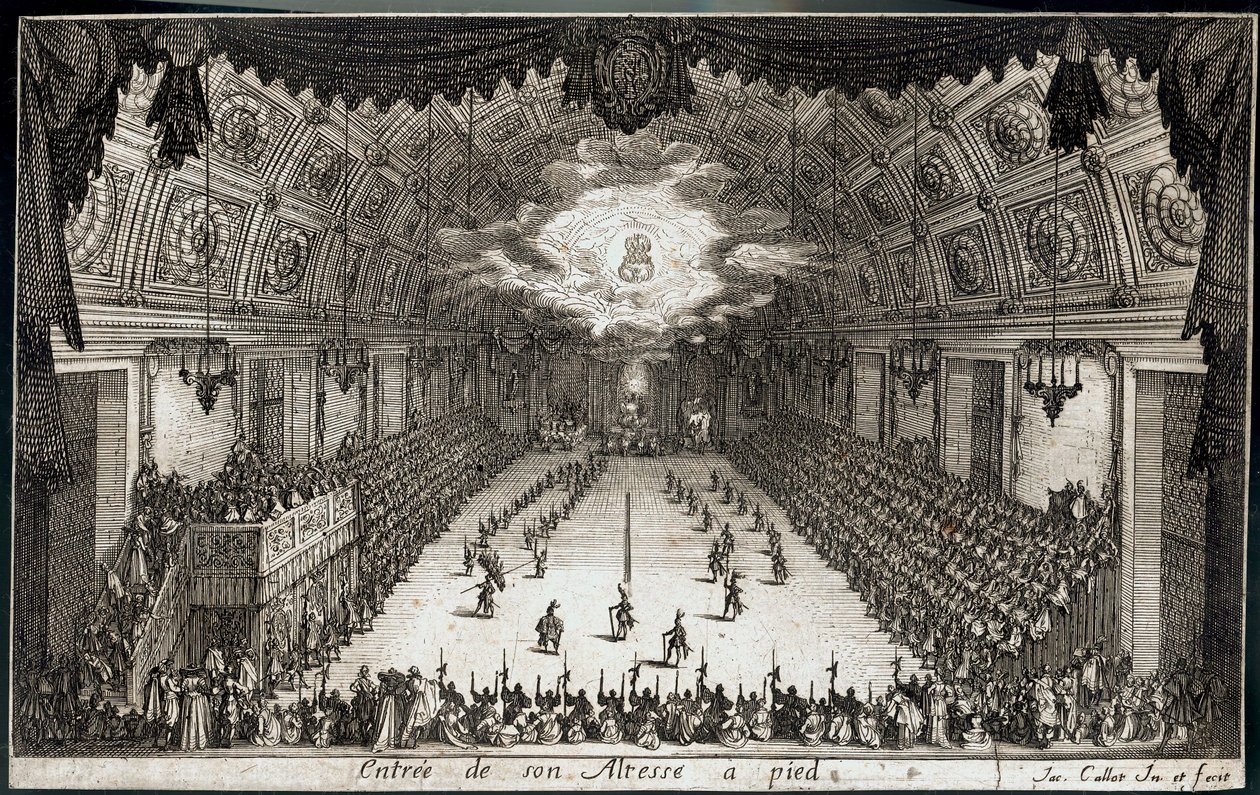 Combat a la barriere: Károly lotharingiai herceg gyalogos bevonulása ... (metszet). alkotó: Jacques Callot