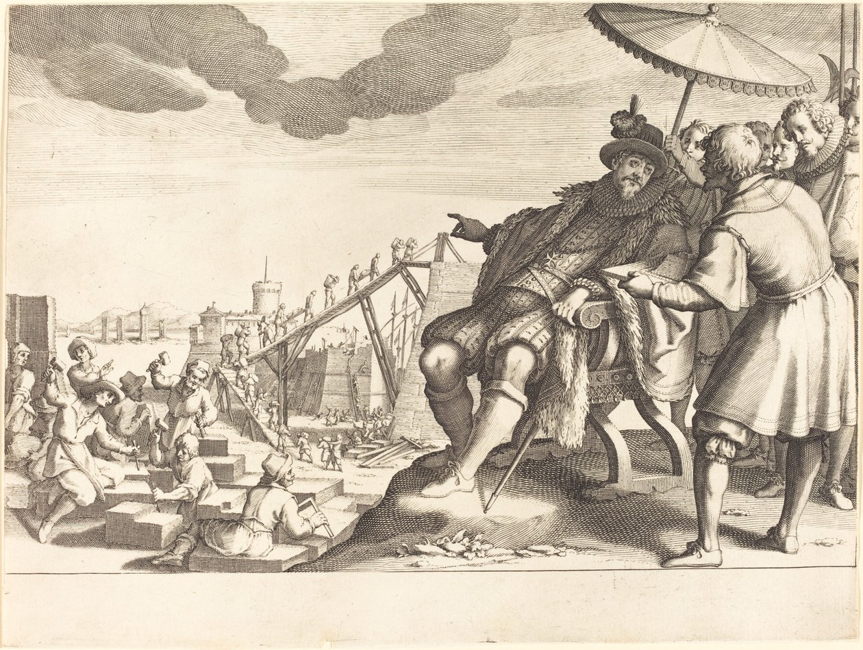 Livorno kikötőjének építése és erődítése alkotó: Jacques Callot