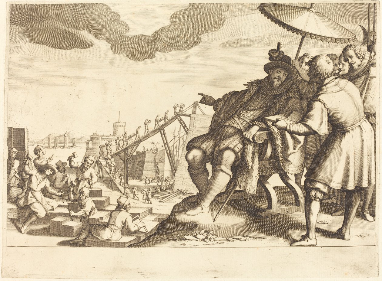 Livorno kikötőjének építése és erődítése alkotó: Jacques Callot