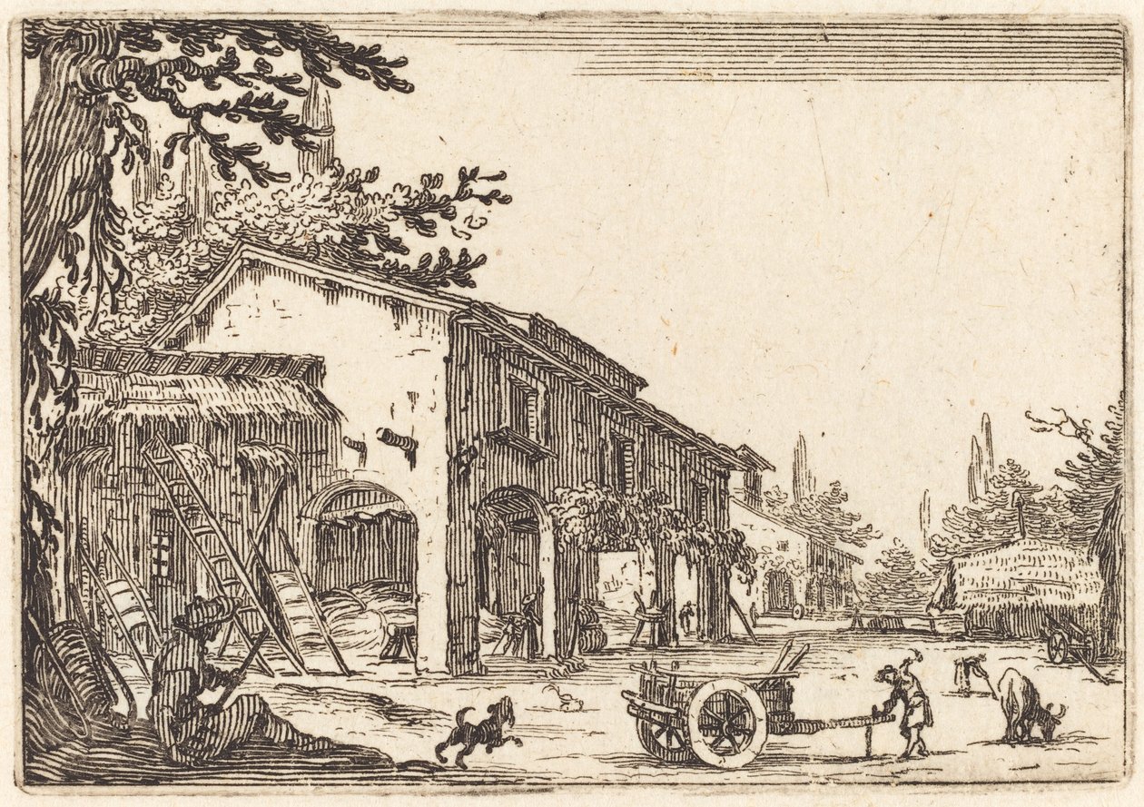 Egy farm udvara alkotó: Jacques Callot