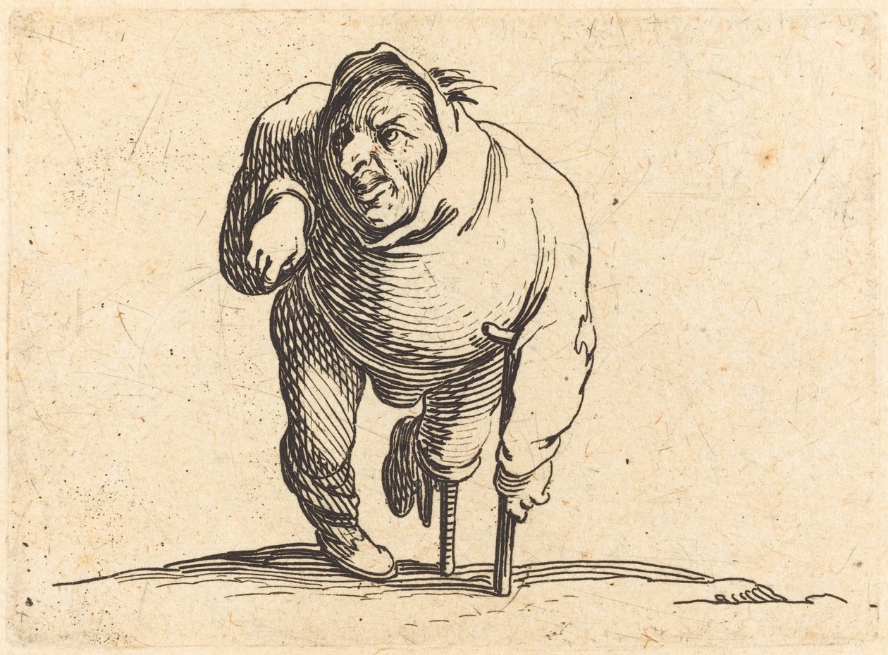 Mankóval és fa lábbal rokkant alkotó: Jacques Callot