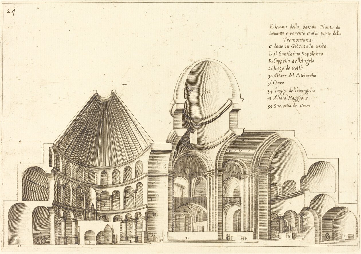 A Szent Sír-templom keresztmetszete alkotó: Jacques Callot