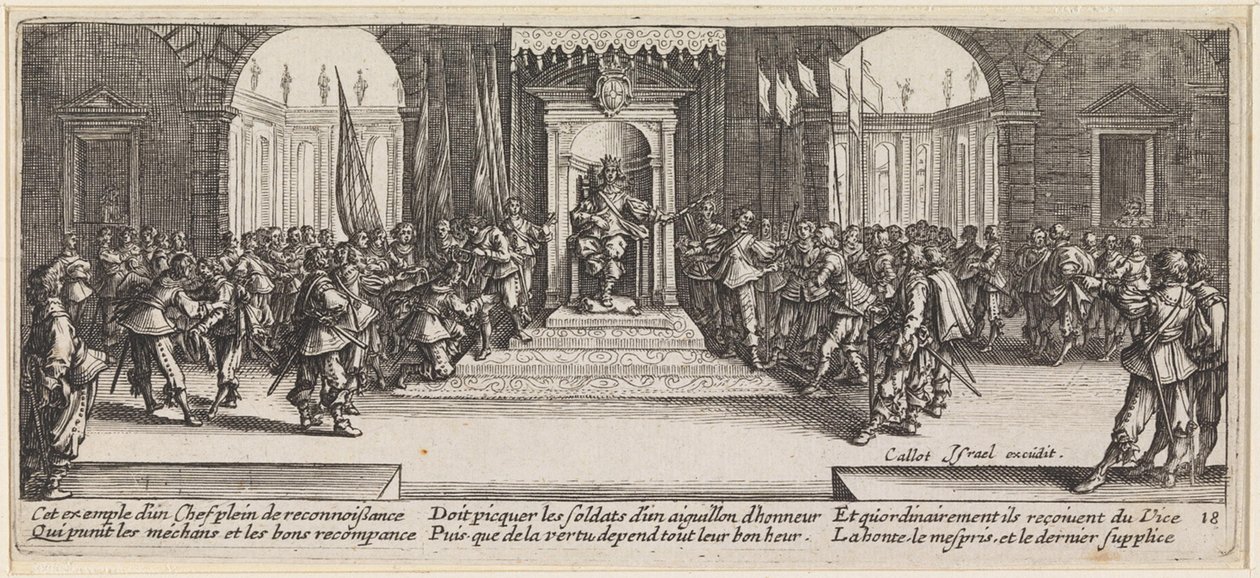 A király kitüntetéseket ad át alkotó: Jacques Callot