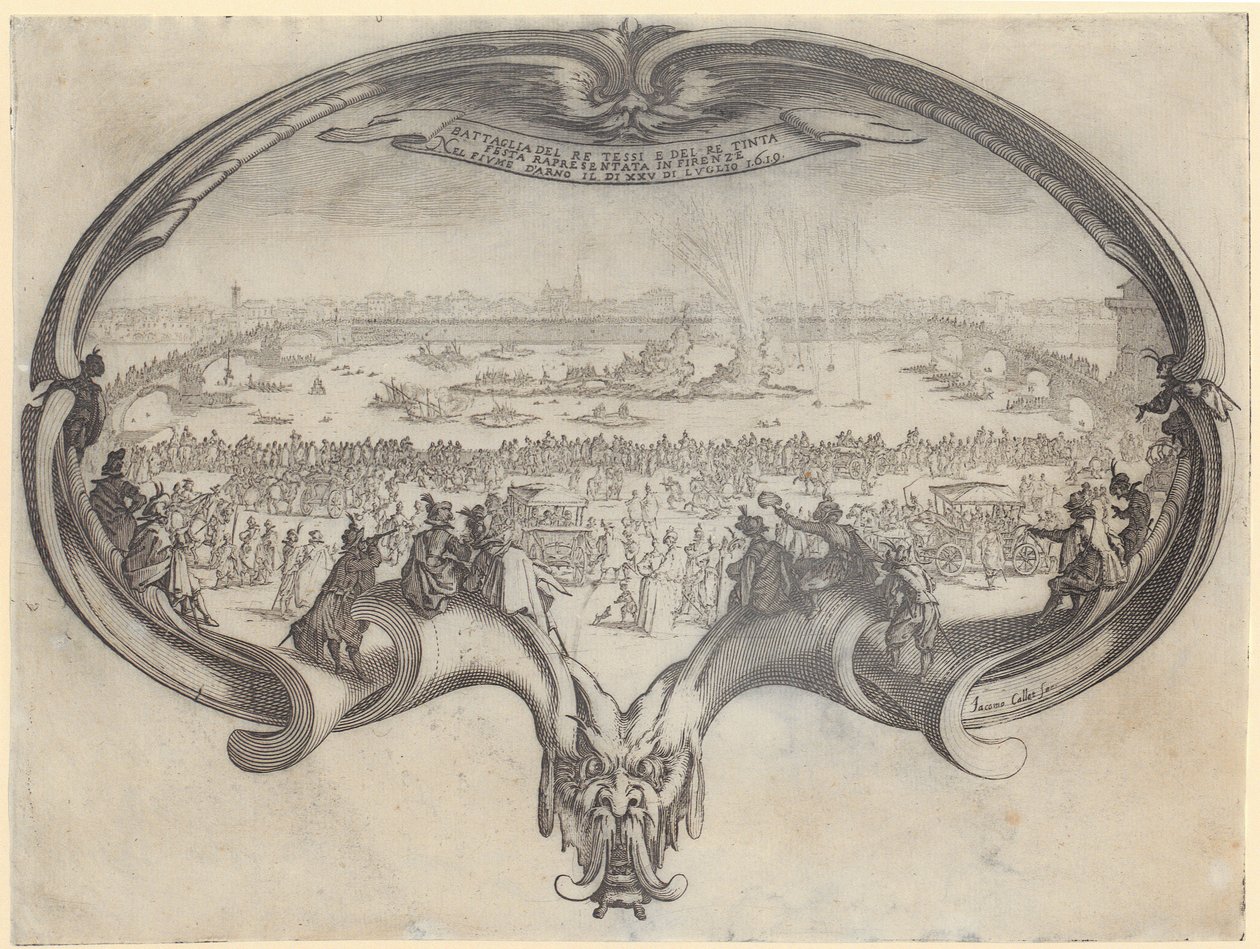 Részlet a „Monseigneur Henry de Lorraine bevonulása” című műből, a „A lovagi torna” című sorozat 10. lapja alkotó: Jacques Callot