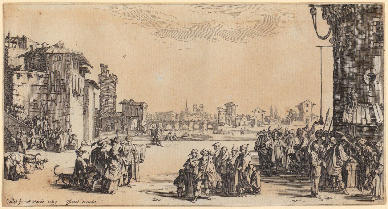 Részlet „Monseigneur Henry de Lorraine bevonulása” című műből, a „Torna” sorozat 10. lapja alkotó: Jacques Callot