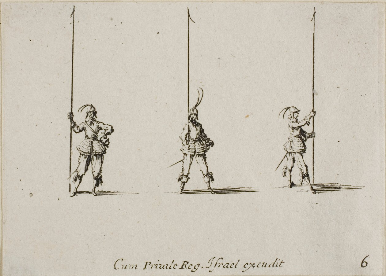 Fúró emelt csukával, hatodik lemez a Katonai gyakorlatokból alkotó: Jacques Callot