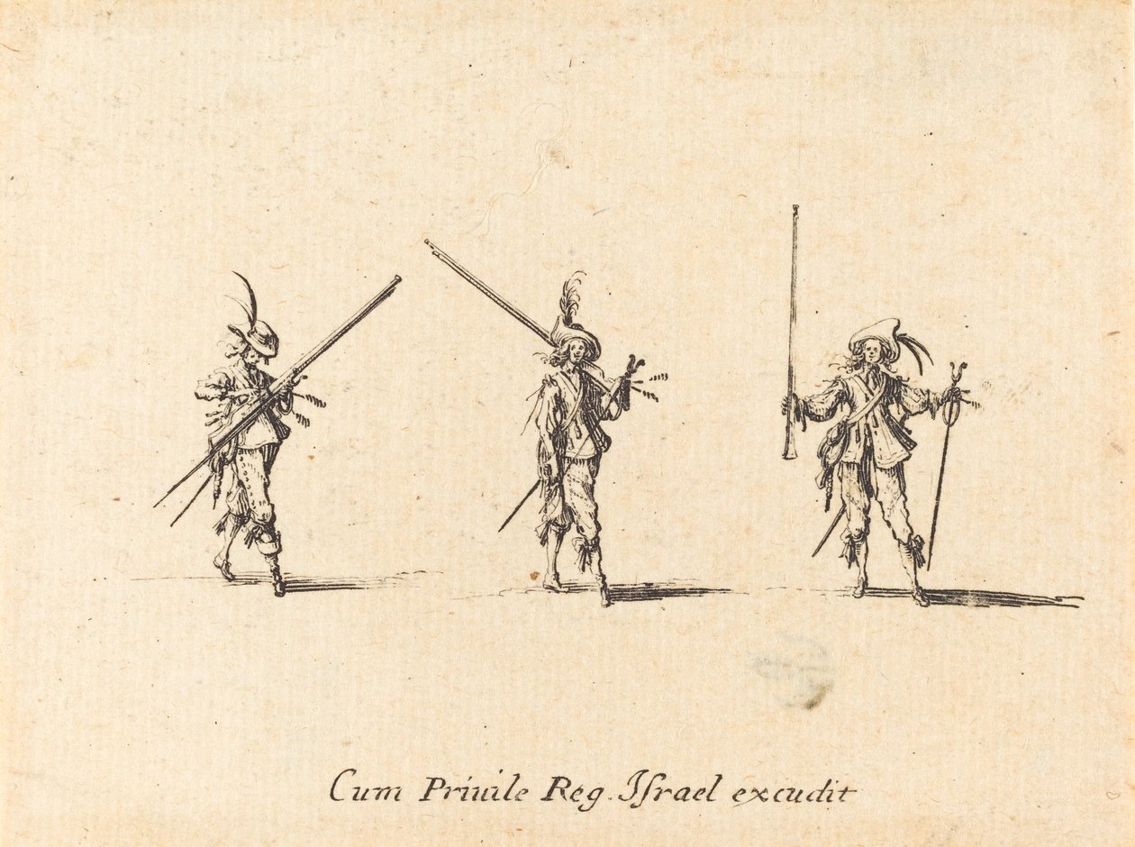 Fúró a muskétával, 16341635. alkotó: Jacques Callot