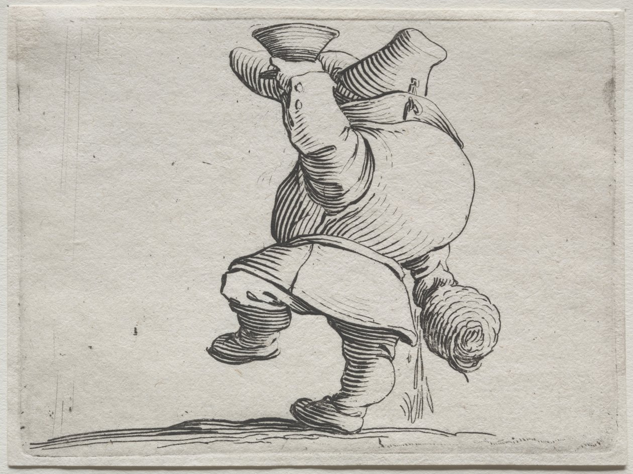 Különféle púpos figurák Iacopo Callottól (Ivó hátulról nézve) alkotó: Jacques Callot