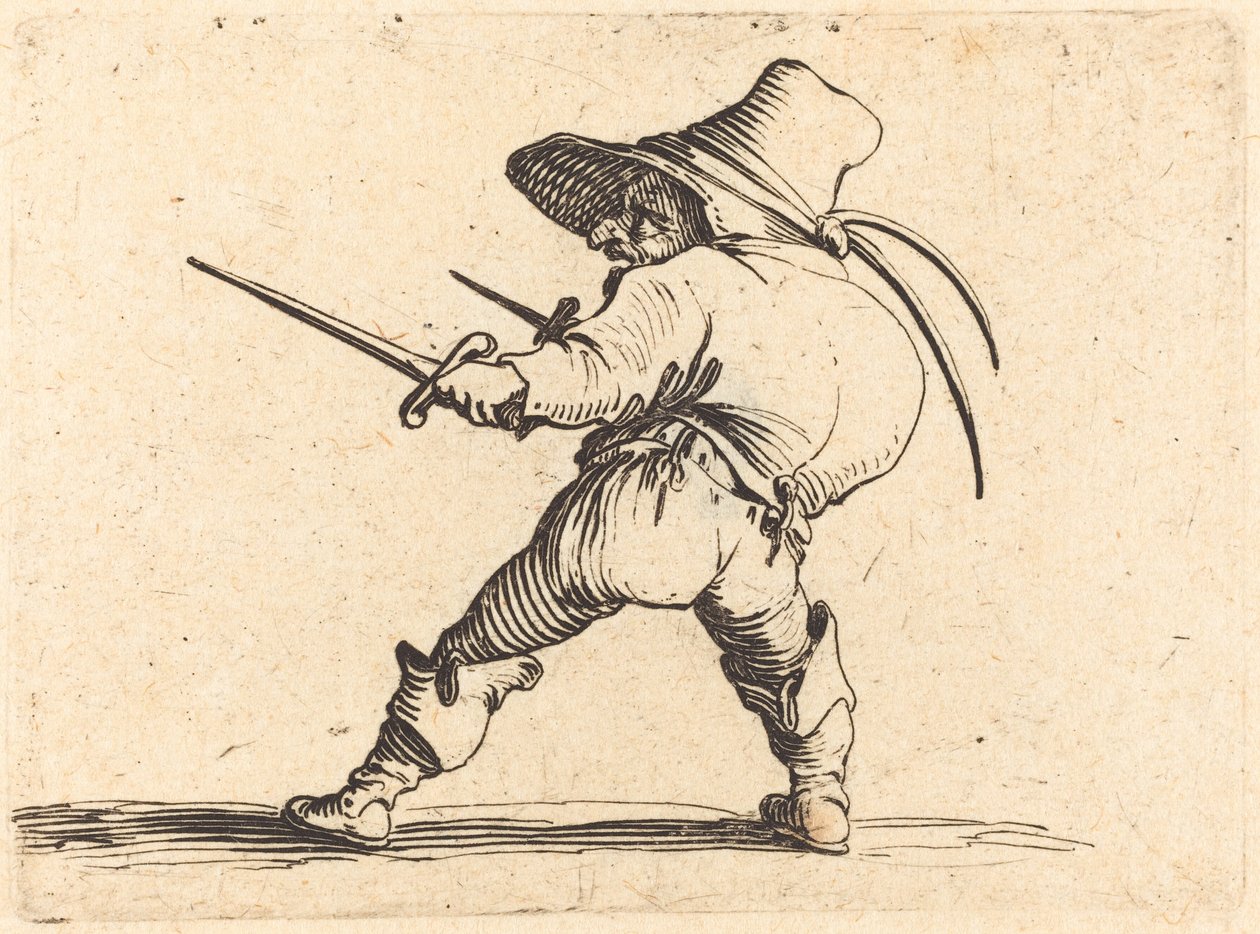 Párbajozó karddal és tőrrel alkotó: Jacques Callot