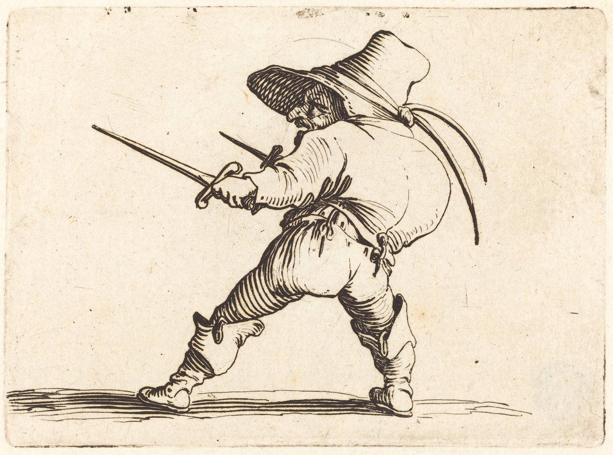 Párbajozó karddal és tőrrel alkotó: Jacques Callot