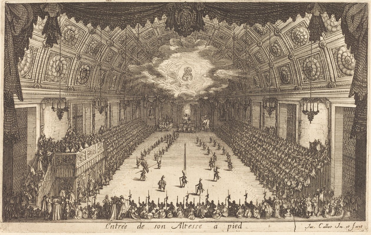 Őfelsége gyalogosan belépve alkotó: Jacques Callot