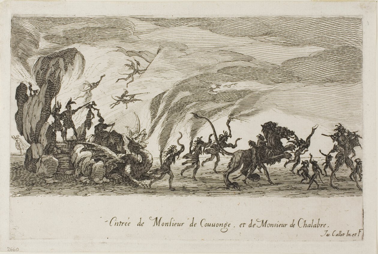 M. de Couvonage és M. de Chalabre bejegyzése a Harc a sorompónál című filmből alkotó: Jacques Callot