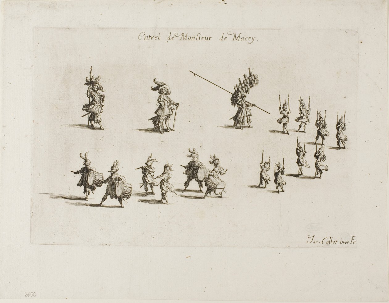 M. de Macey bejegyzése a Harc a sorompónál című filmből alkotó: Jacques Callot