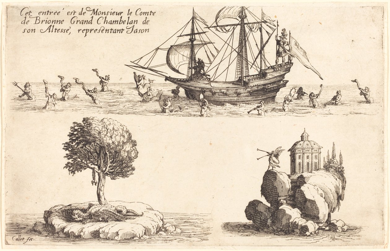 M. le Comte de Brionne, Őfelsége nagykamarás bejegyzése, Jason képviselője, 1627. alkotó: Jacques Callot
