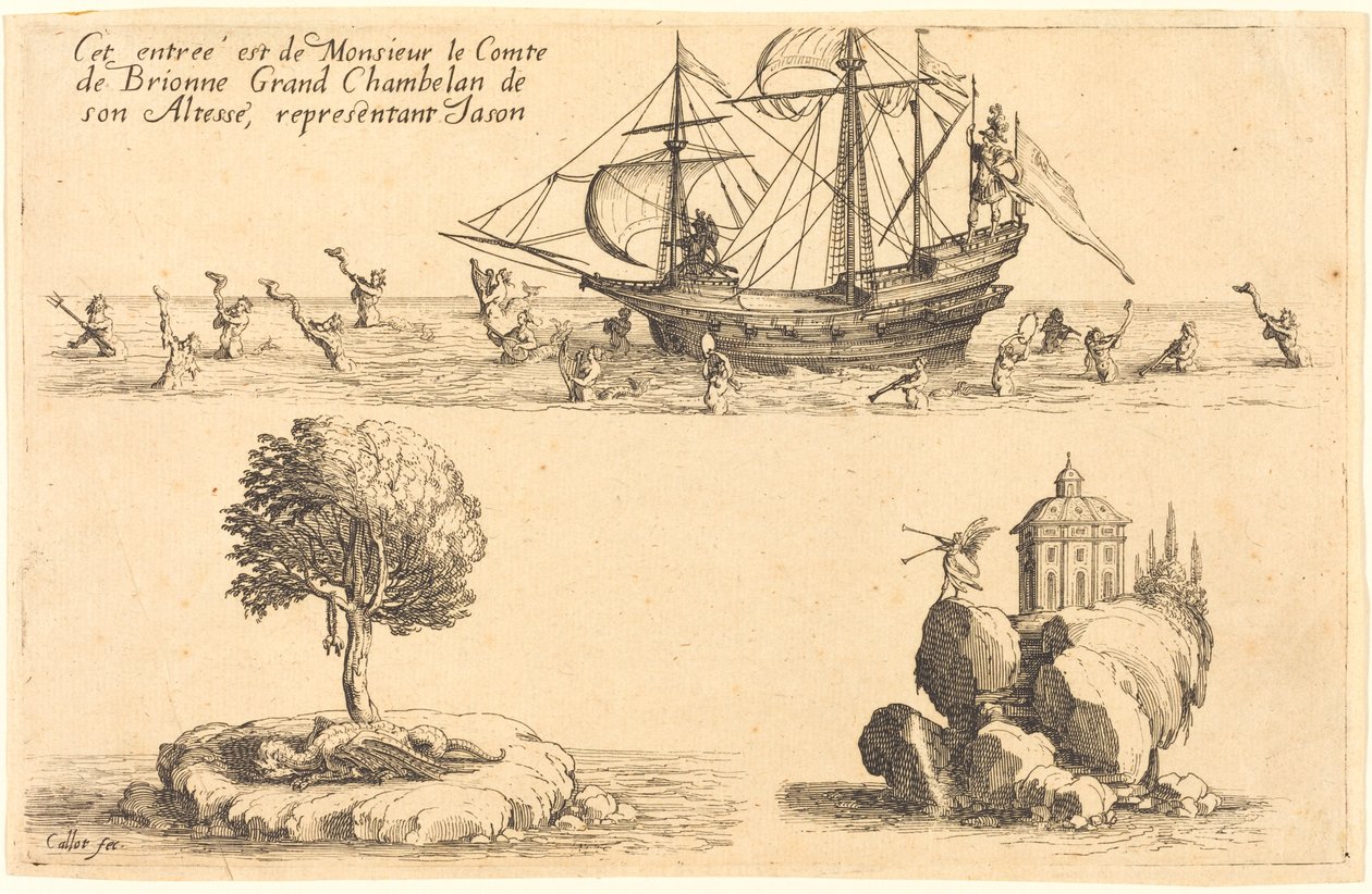 M. le Comte de Brionne, Őfelsége nagykamarás belépése, Jason képviselője alkotó: Jacques Callot