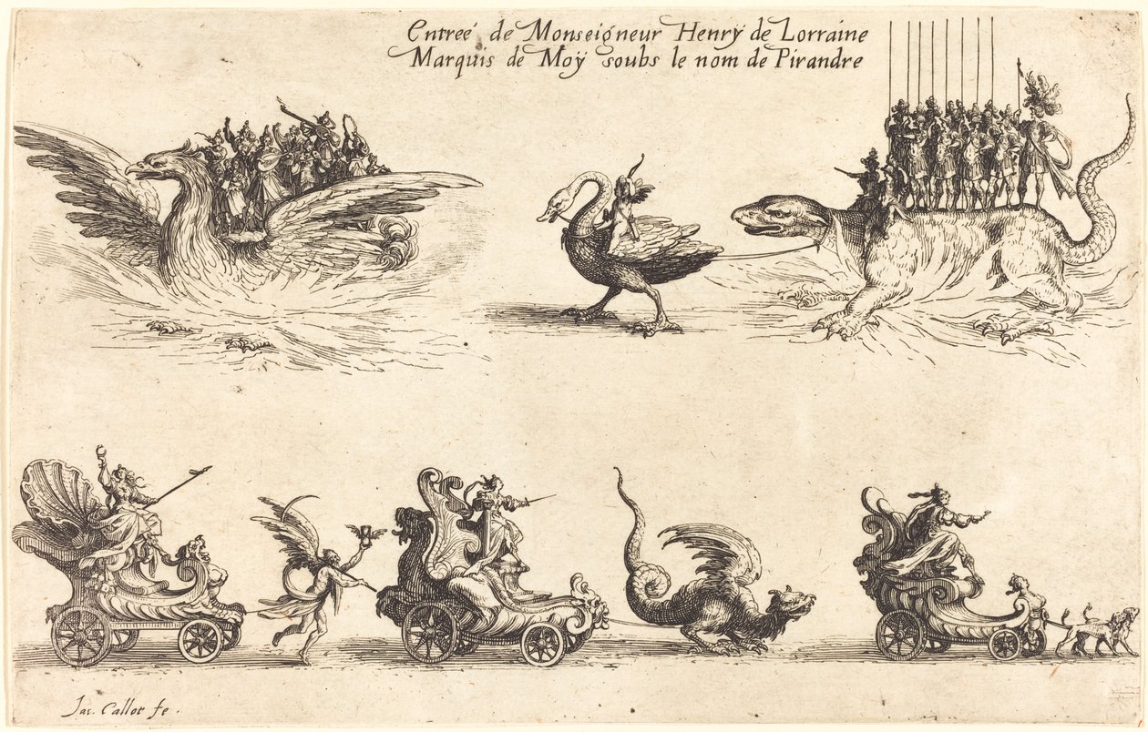 Monseigneur Henry de Lorraine, de Moy márki bejegyzése Pirandre néven alkotó: Jacques Callot