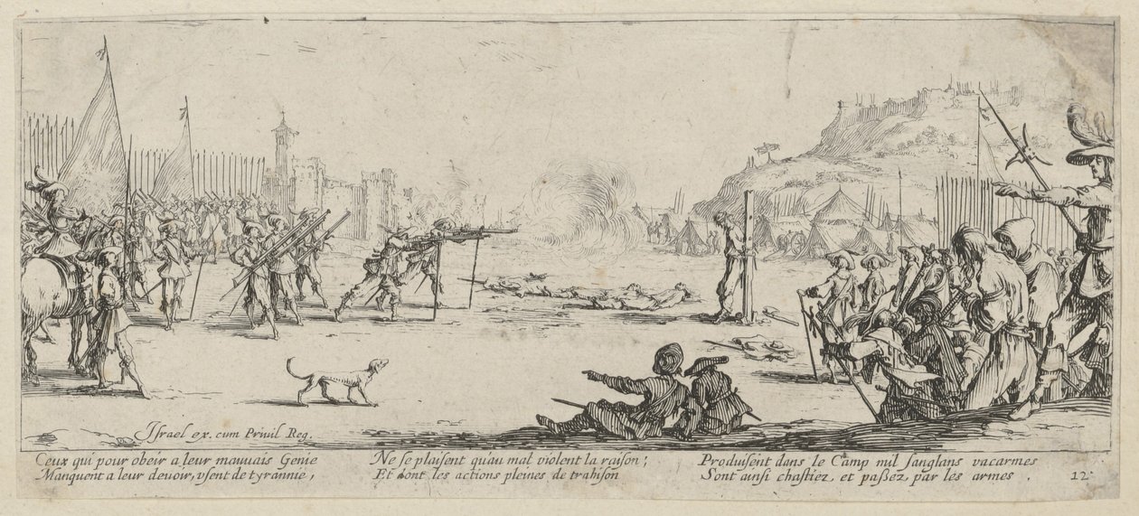 Lelőés, a „A háború borzalmai” című sorozat 12. része alkotó: Jacques Callot