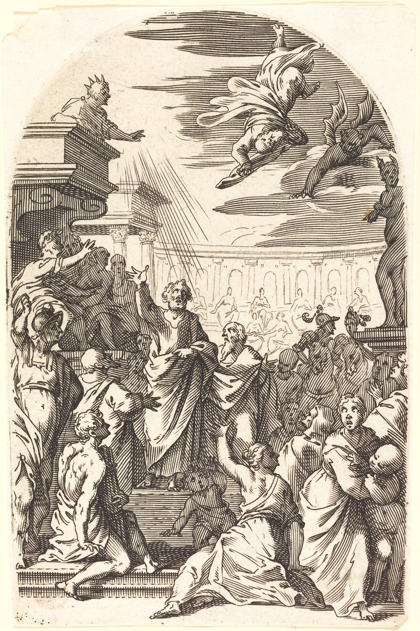 Simon varázsló bukása alkotó: Jacques Callot