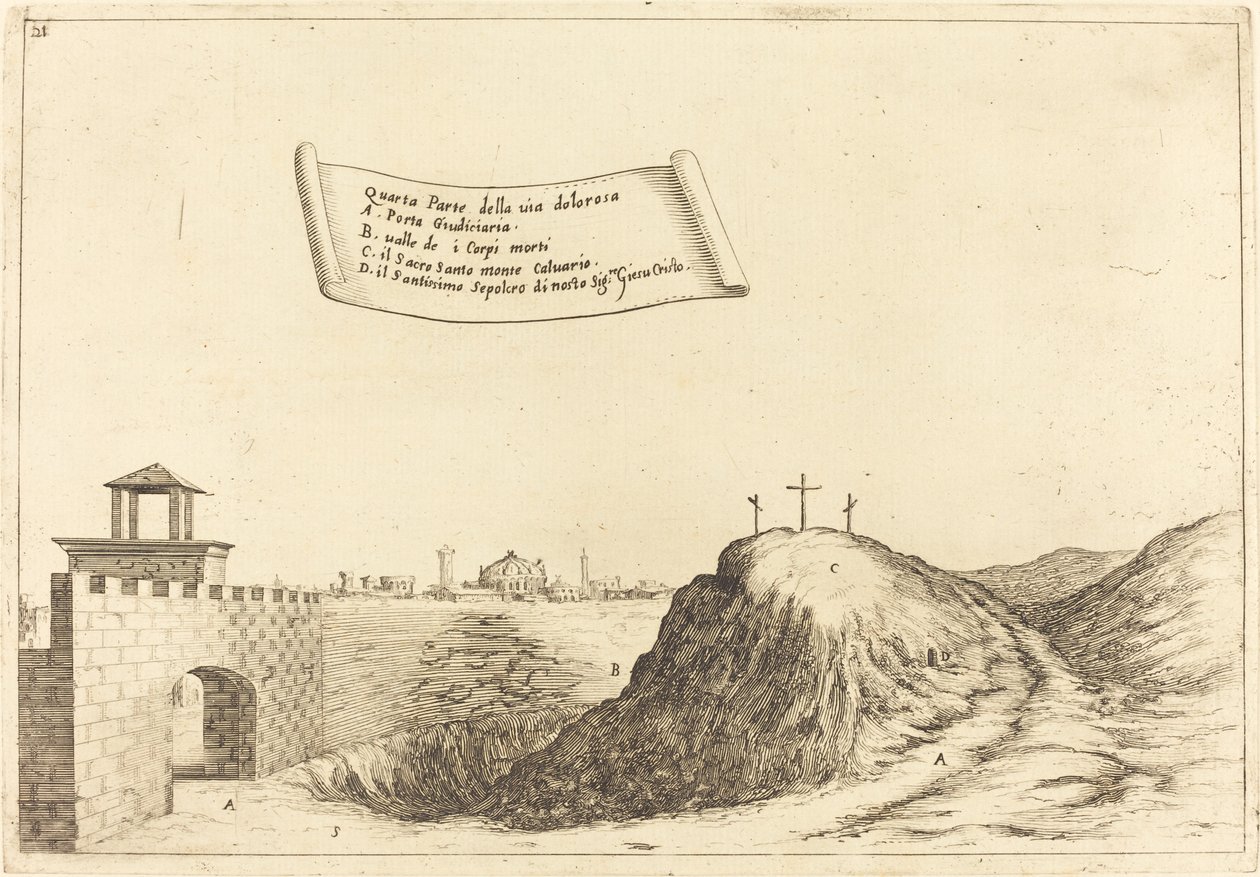 A Via Dolorosa négy része, 1619. alkotó: Jacques Callot