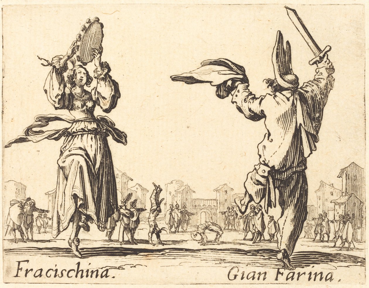 Fracischina és Gian Farina alkotó: Jacques Callot
