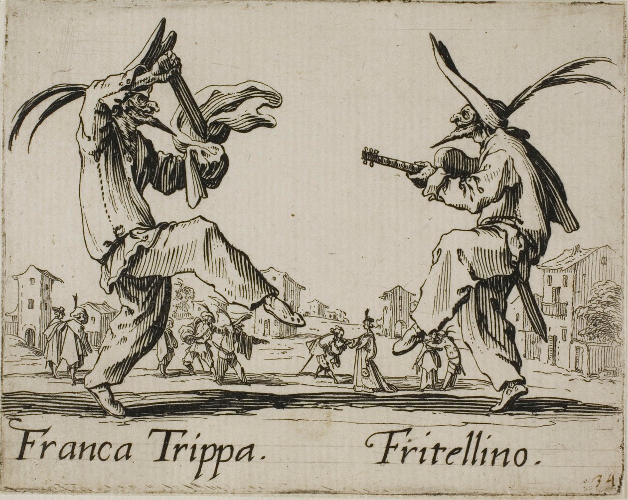 Franca Trippa - Fritellino, 23-as tányér a Balli di Sfessania-tól alkotó: Jacques Callot