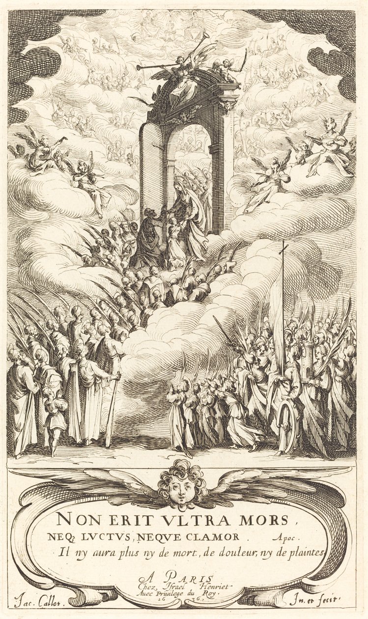A szentek naptárának előlapja alkotó: Jacques Callot