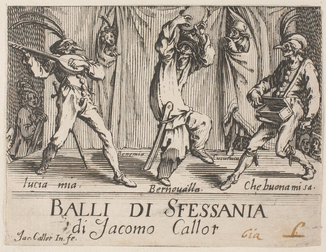 Frontispiece, a Balli di Sfessaniától alkotó: Jacques Callot