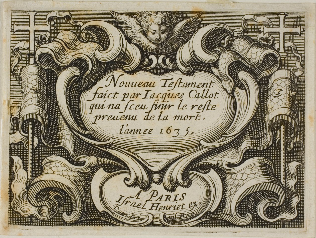 Homlokzat, az Újszövetségből alkotó: Jacques Callot