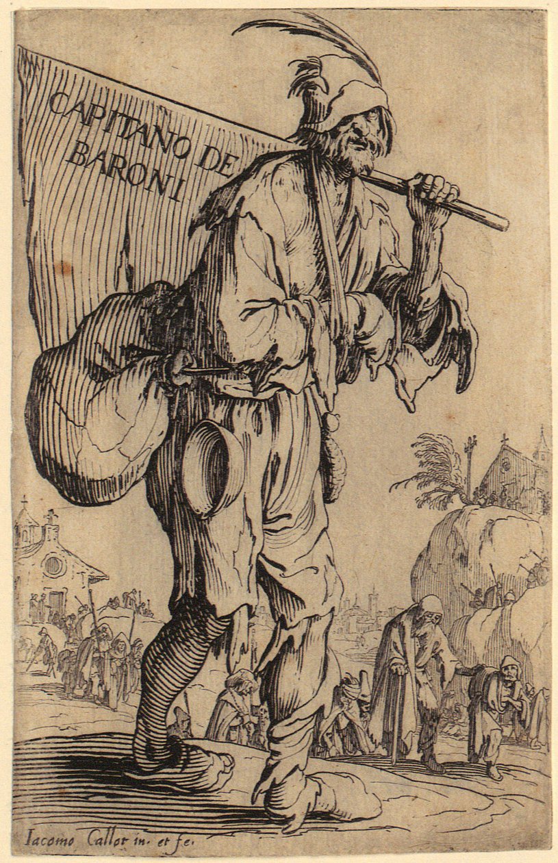 Előlap, „A koldusok” sorozat 1. lapja alkotó: Jacques Callot