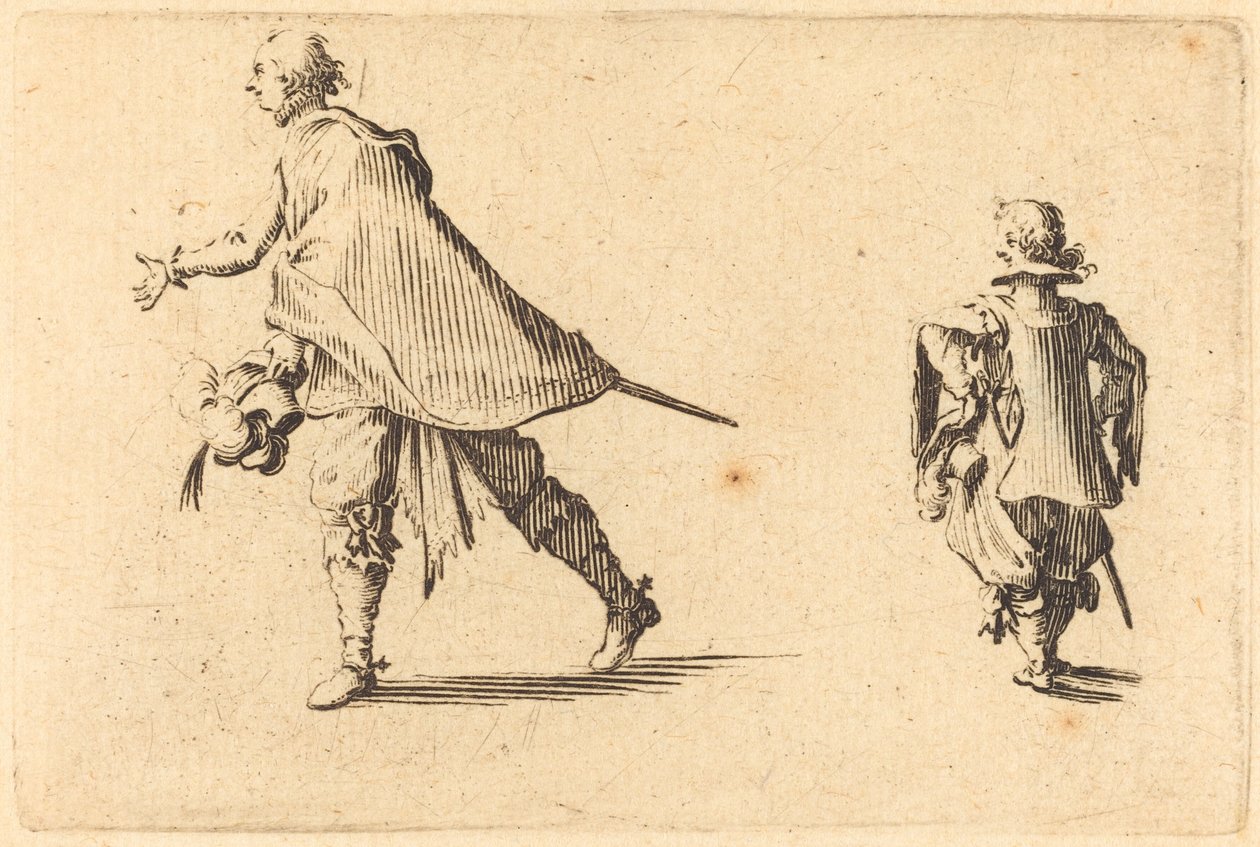 Gentleman and His Page c. 1622. alkotó: Jacques Callot