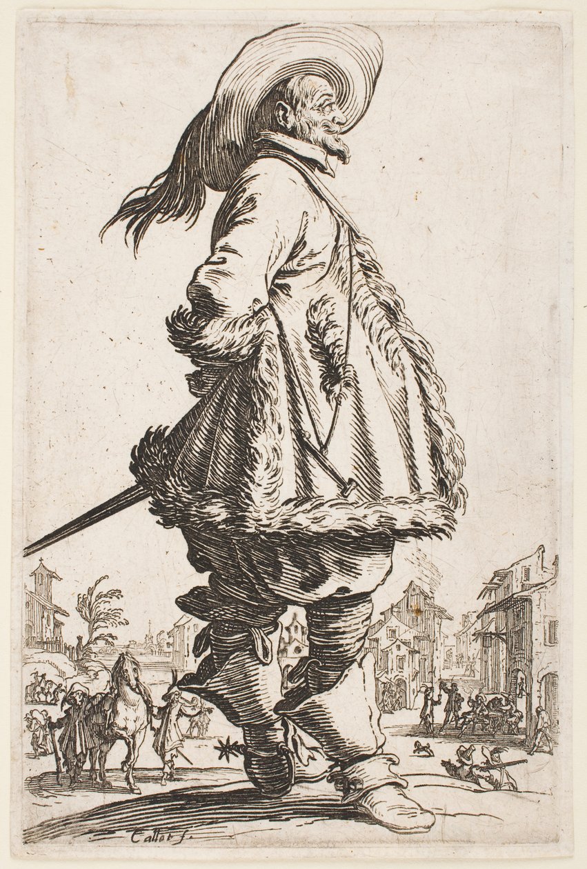 Szőrmével szegett kabátos úriember, a „Lotharingiai nemesség” sorozatból alkotó: Jacques Callot
