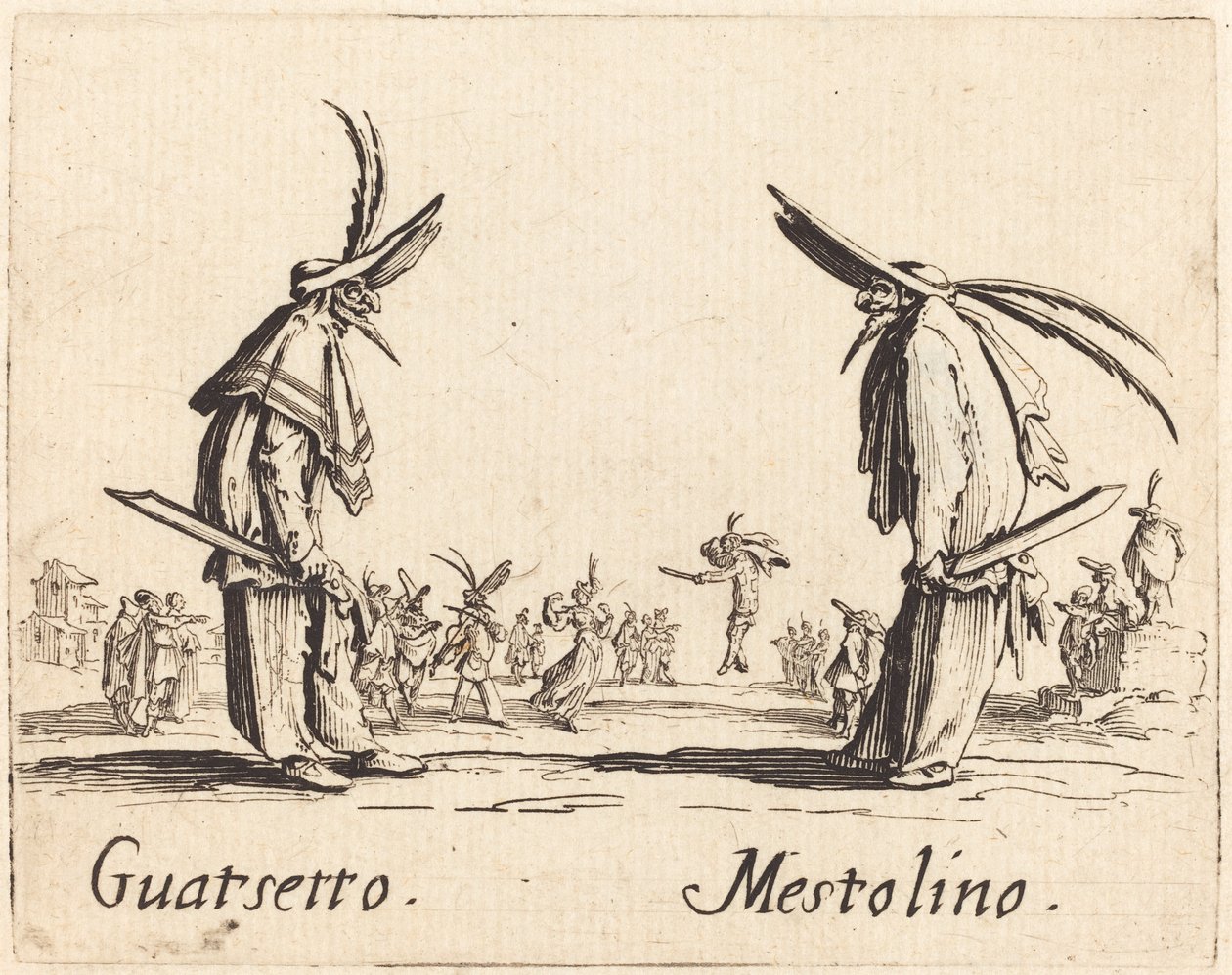Guatsetto és Mestolino alkotó: Jacques Callot