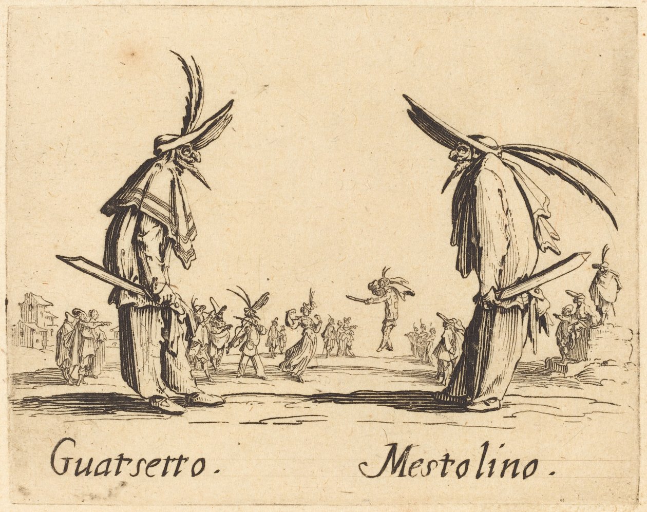 Guatsetto és Mestolino alkotó: Jacques Callot