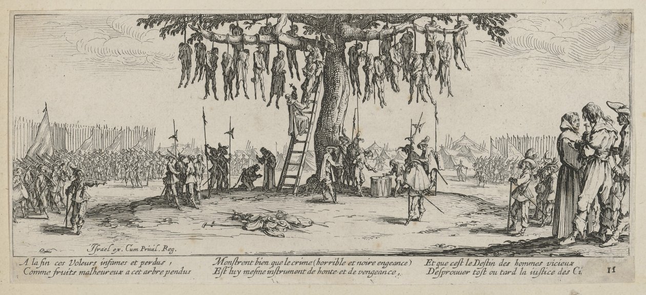 Kiállítás, a „A háború szürkesége” sorozat 11. lapja alkotó: Jacques Callot