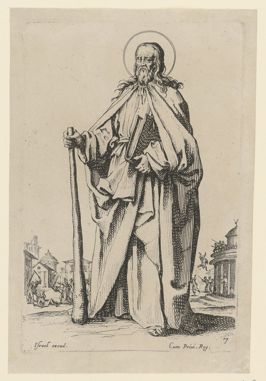 Szent Jakab, a Fiatalabb, a „Jézus, a tizenkét apostol és Mária” sorozat 9. lapja alkotó: Jacques Callot