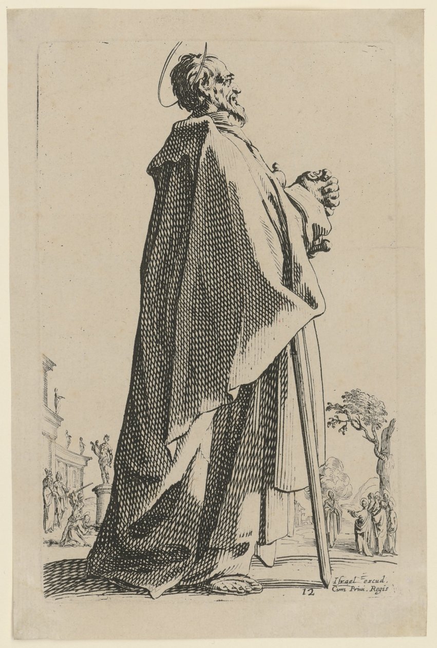 Szent Máté, a „Jézus, a tizenkét apostol és Mária” sorozat 15. lapja alkotó: Jacques Callot