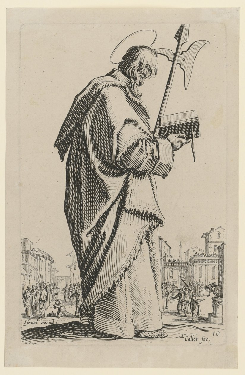 Szent Máté, a „Jézus, a tizenkét apostol és Mária” sorozat 13. lapja alkotó: Jacques Callot