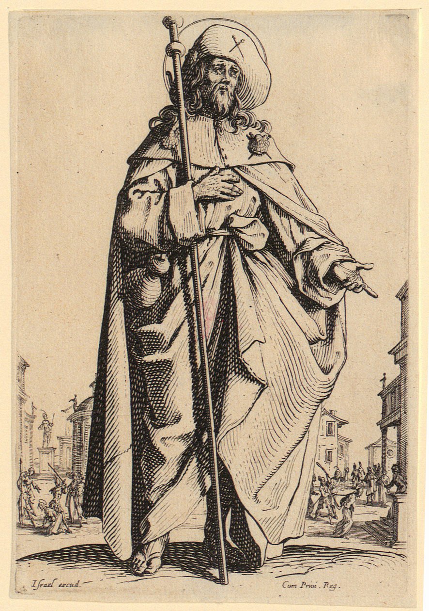 Szent Péter, a „Jézus, a tizenkét apostol és Mária” sorozat 4. lapja alkotó: Jacques Callot