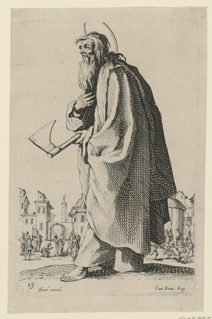 Szent Tádé vagy Szent Júdás, a „Jézus, a tizenkét apostol és Mária” sorozat 16. lapja alkotó: Jacques Callot