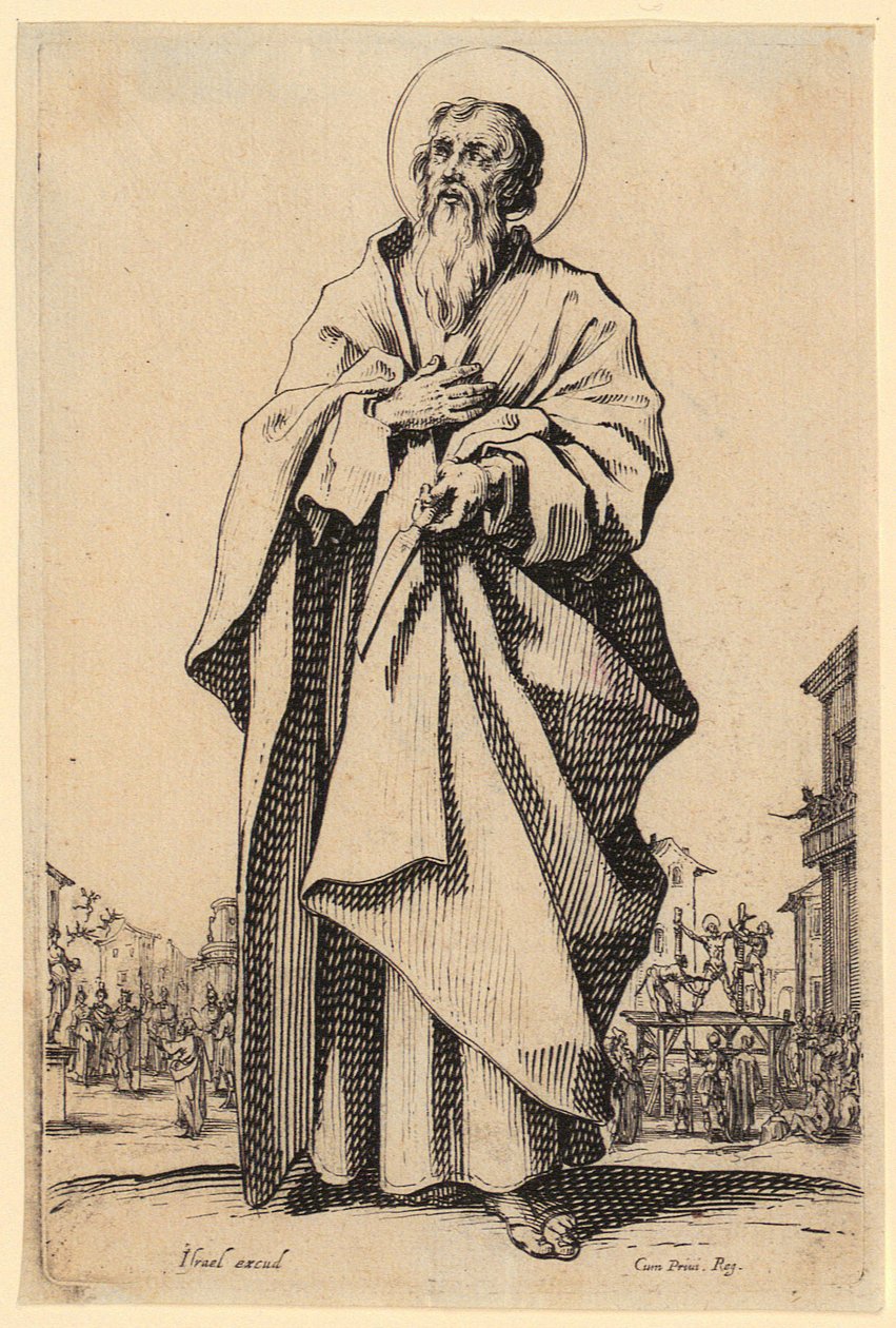 Szent Tamás, a „Jézus, a tizenkét apostol és Mária” sorozat 10. lapja alkotó: Jacques Callot