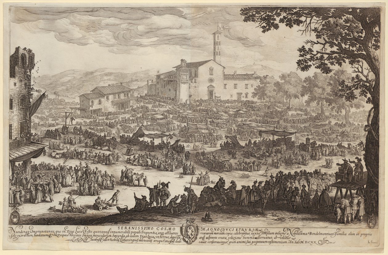 Impruneta-i vásár [firenzei változat] alkotó: Jacques Callot
