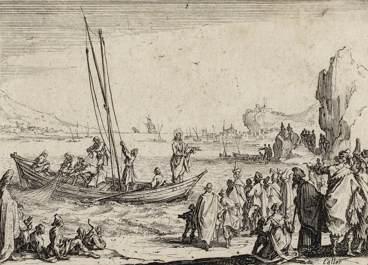 Jézus a tenger mellett prédikál, 1635 alkotó: Jacques Callot