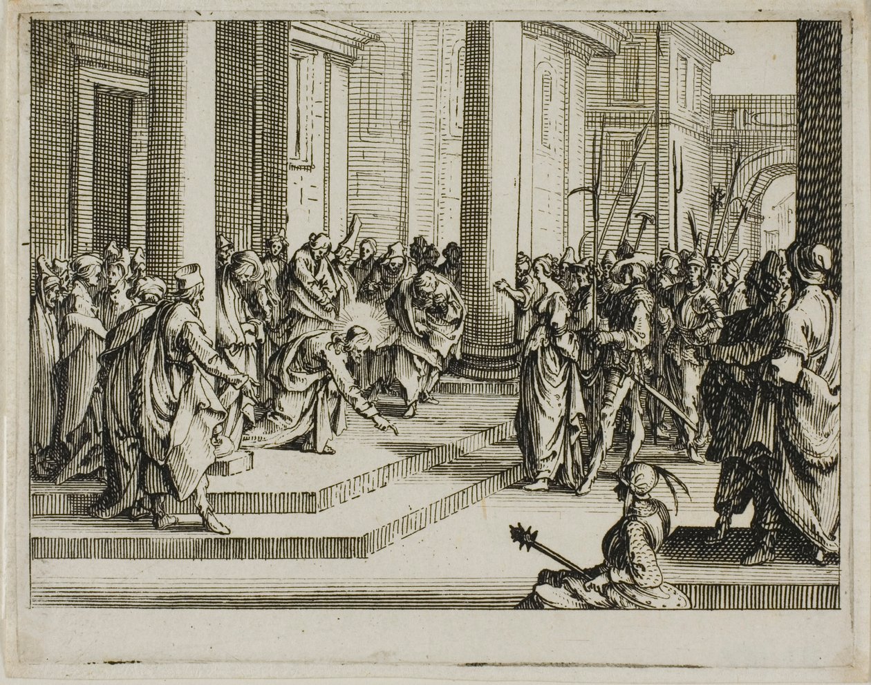Jézus és a házasságtörő asszony, az Újszövetségből alkotó: Jacques Callot