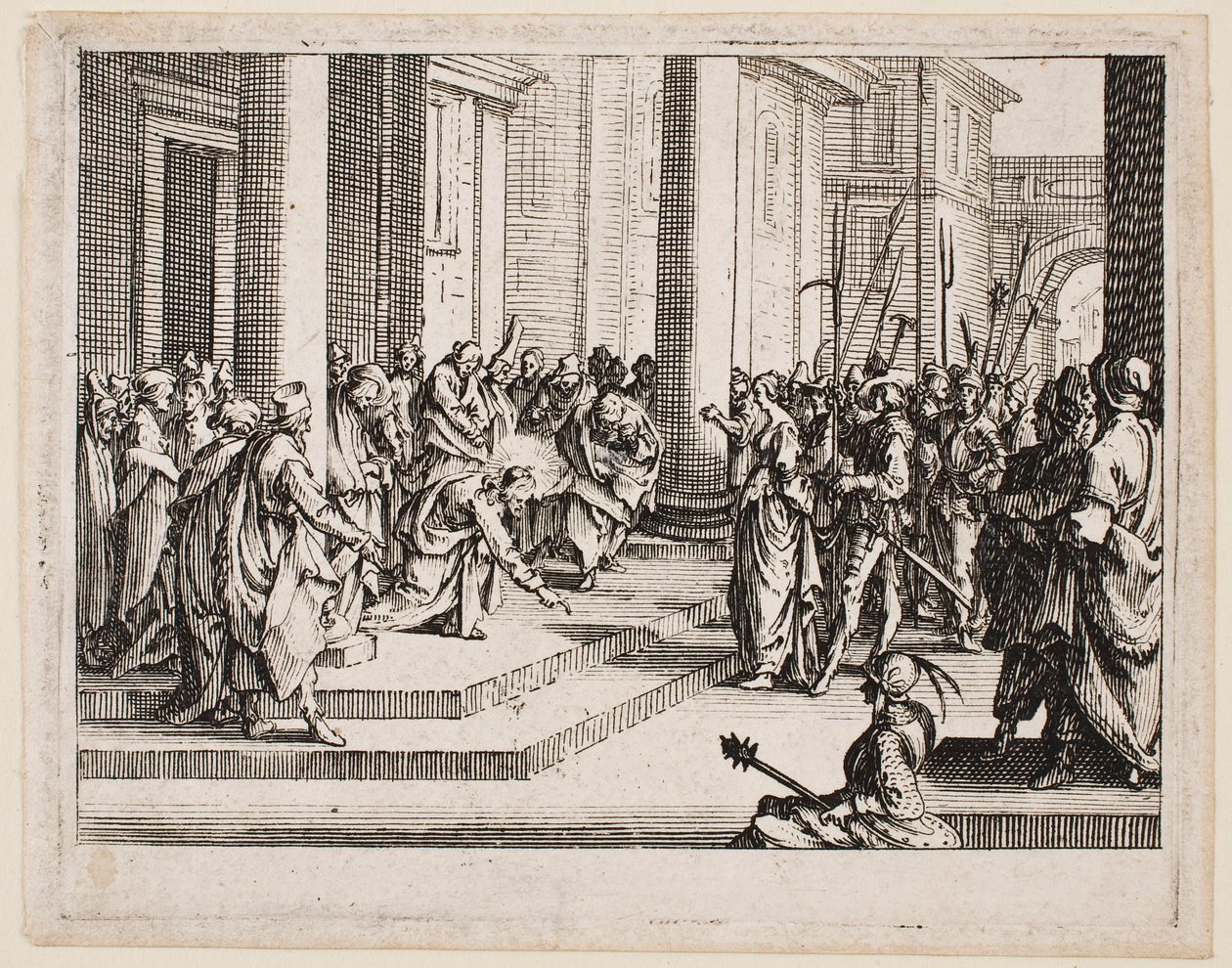 Jézus és a házasságtörő asszony, az „Újszövetség” sorozatból alkotó: Jacques Callot