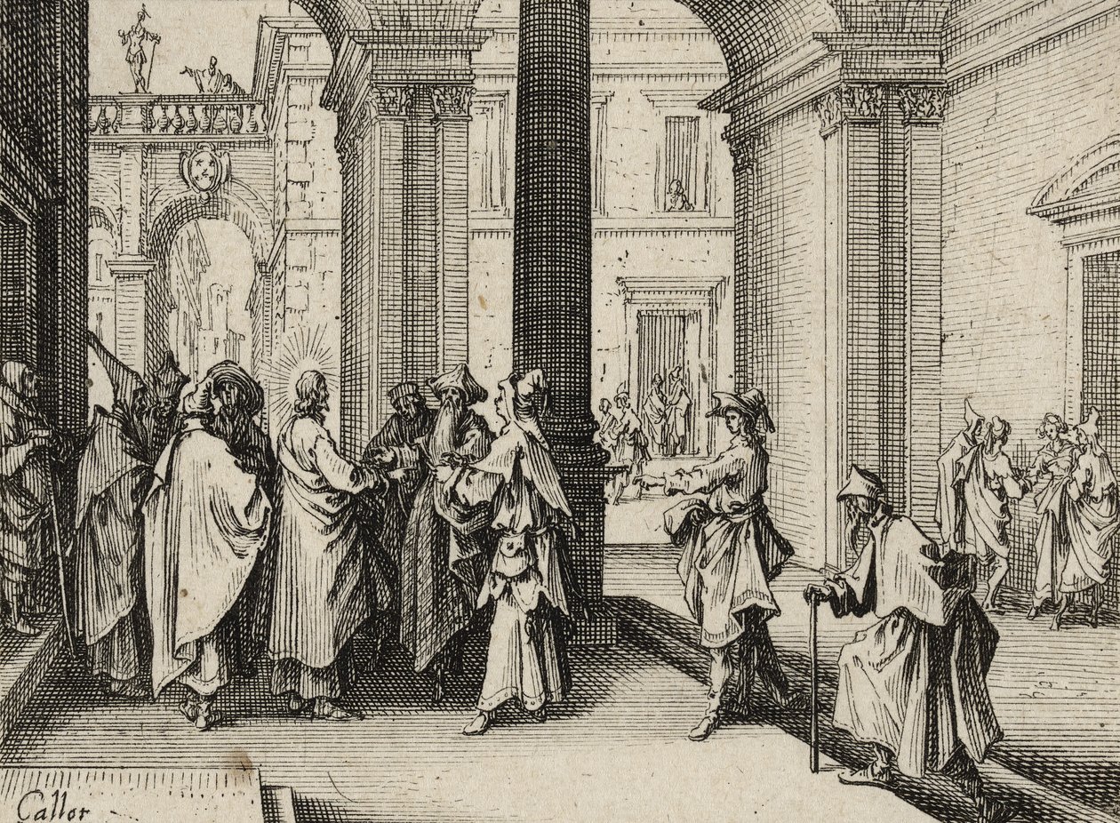 Jézus és a törvénytudósok, 1635 alkotó: Jacques Callot