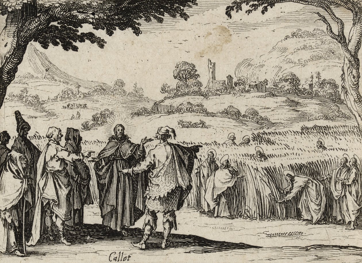 Jézus és a farizeusok, 1635 alkotó: Jacques Callot