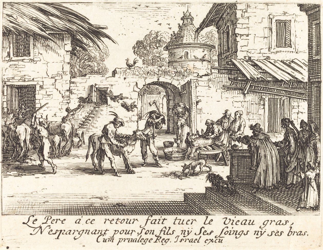 A hízott borjú megölése alkotó: Jacques Callot