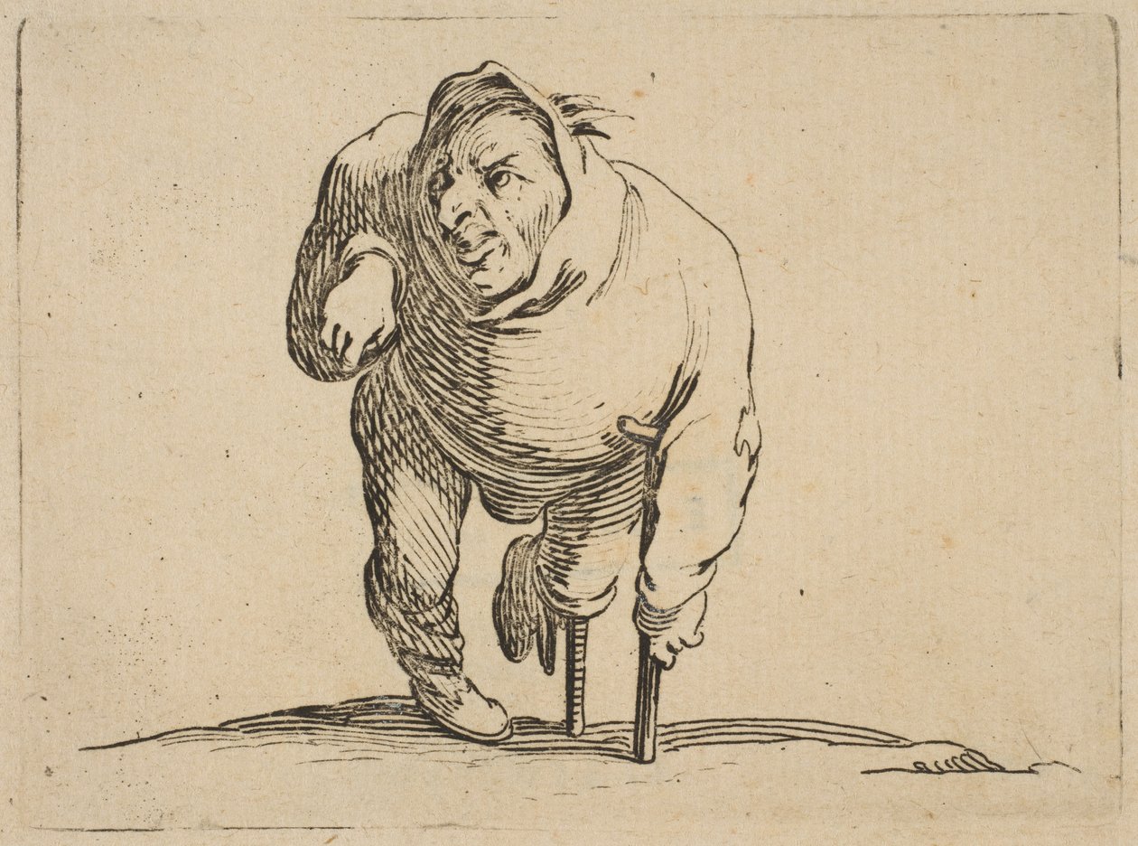 A nyomorék mankóval és fával ..., 1616-22. alkotó: Jacques Callot