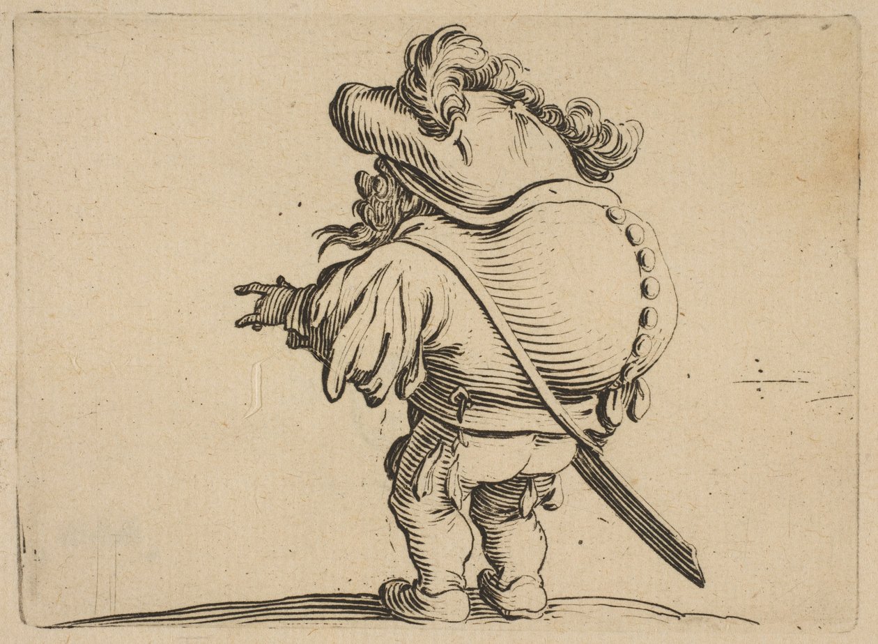Férfi nagy hátú, díszített..., 1616-22. alkotó: Jacques Callot